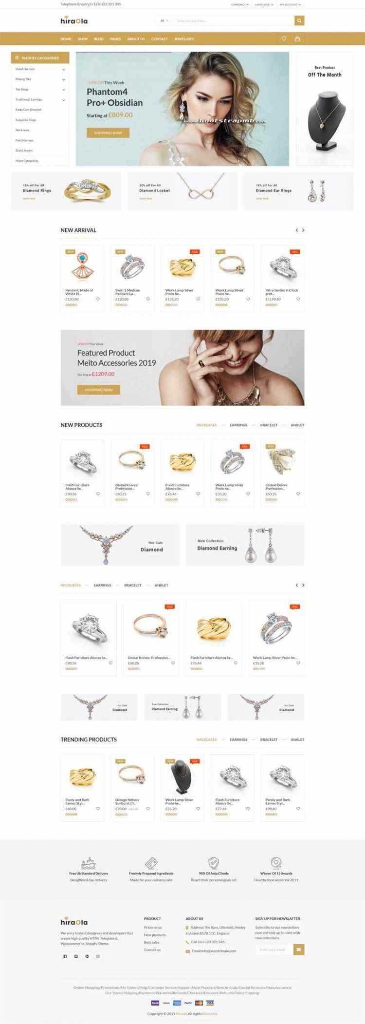 Bootstrap响应式英文珠宝首饰电商 - 创梦DreamCreation知识站