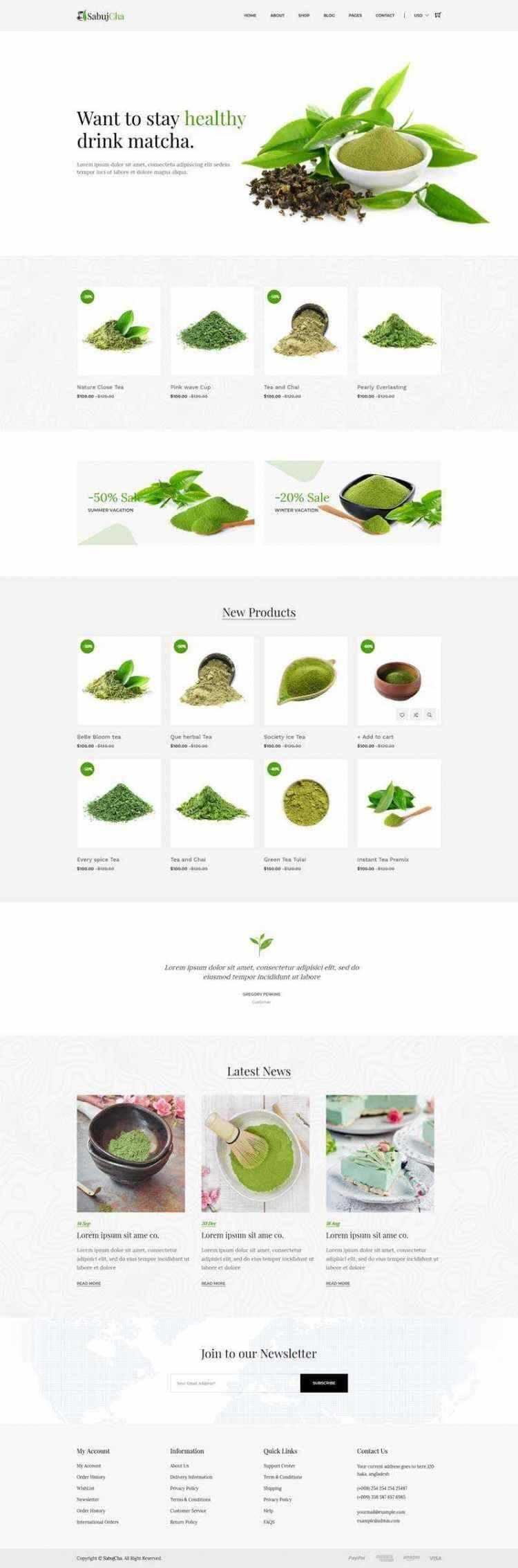 绿色bootstrap响应式茶叶抹茶在线电子商城 - 创梦DreamCreation知识站