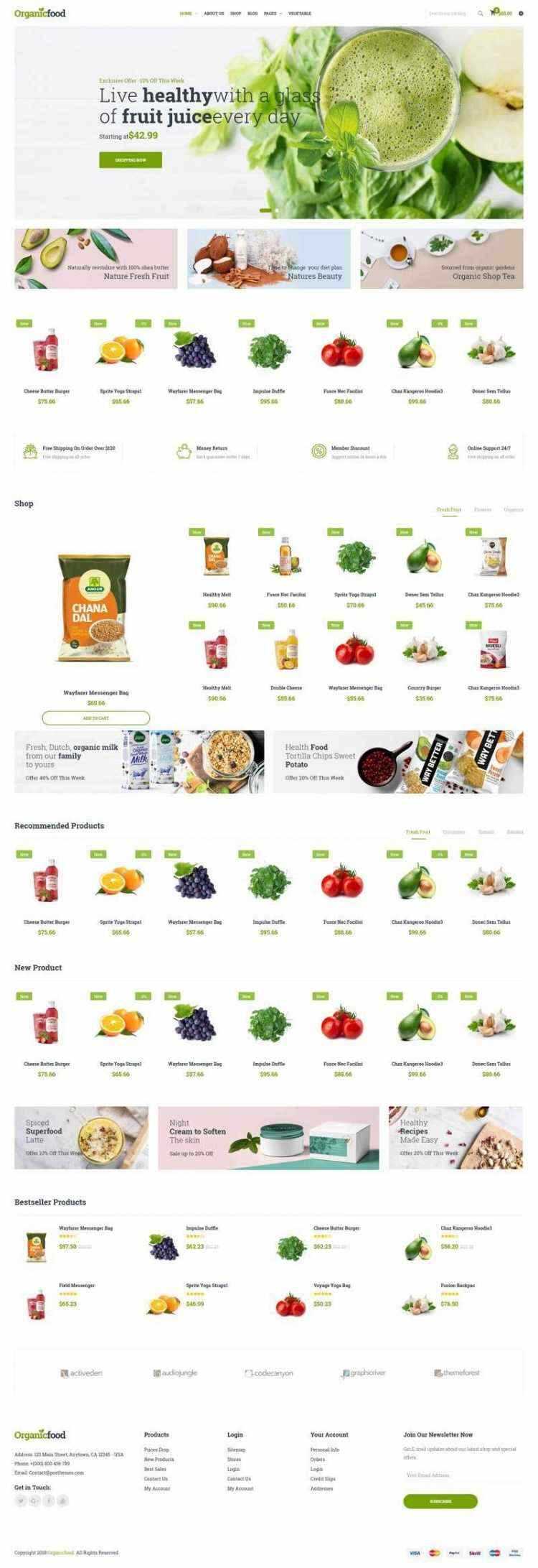 绿色Bootstrap4响应式食品蔬菜水果外卖预订商城网站 - 创梦DreamCreation知识站