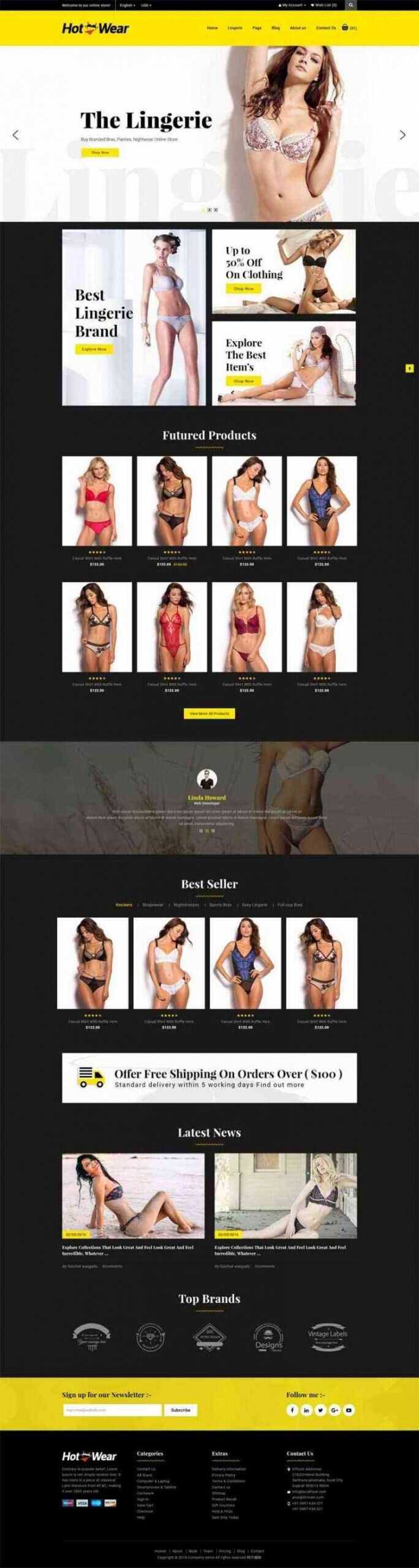 bootstrap响应式时尚女性内衣内裤购物商城网站 - 创梦DreamCreation知识站