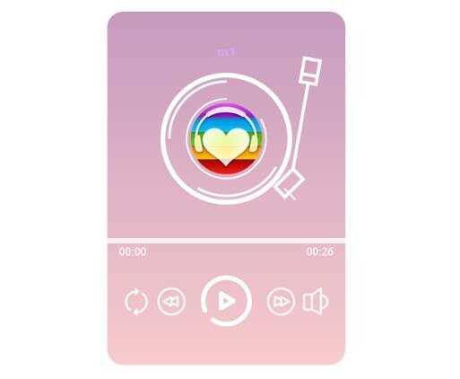 网页粉色渐变音乐播放器效果html源码 - 创梦DreamCreation知识站