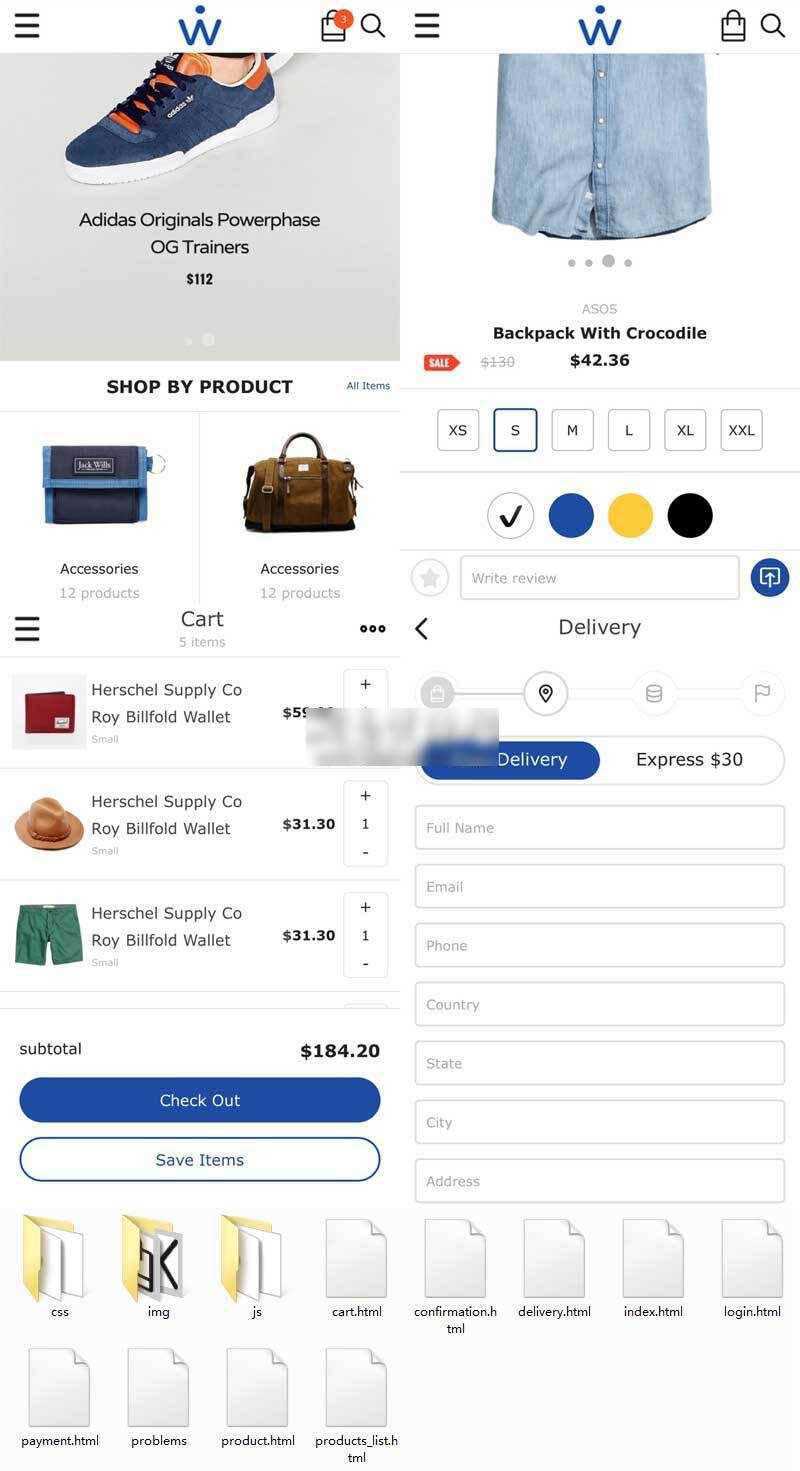 英文简洁的服装箱包购物商城网站手机wap模板 - 创梦DreamCreation知识站