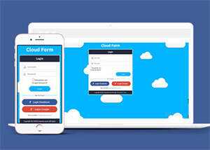 宽屏白云背景登录页网站模板下载 - 创梦DreamCreation知识站