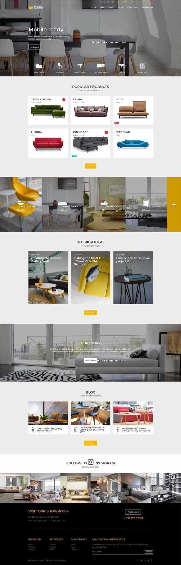 Bootstrap响应式在线家具商城电商网站 - 创梦DreamCreation知识站