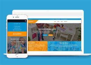 蓝色宽屏保洁类公司网站模板 - 创梦DreamCreation知识站