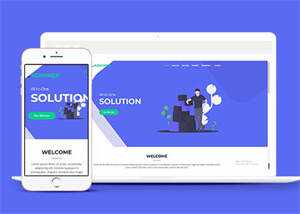 蓝色宽屏手机业务网站模板下载 - 创梦DreamCreation知识站