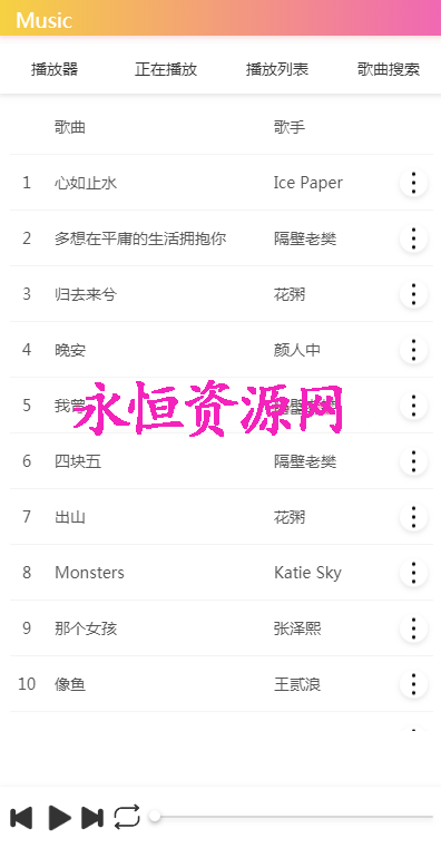 美化版音乐网站源码 - 创梦DreamCreation知识站