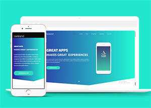 蓝色手机app单页HTML5模板下载 - 创梦DreamCreation知识站