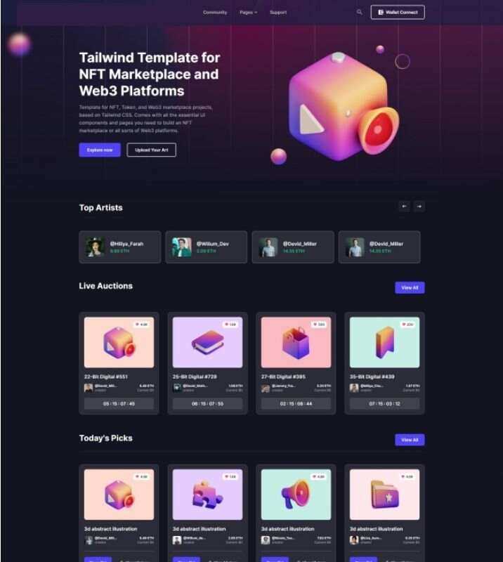 NFT市场服务企业网站html模板 - 创梦DreamCreation知识站