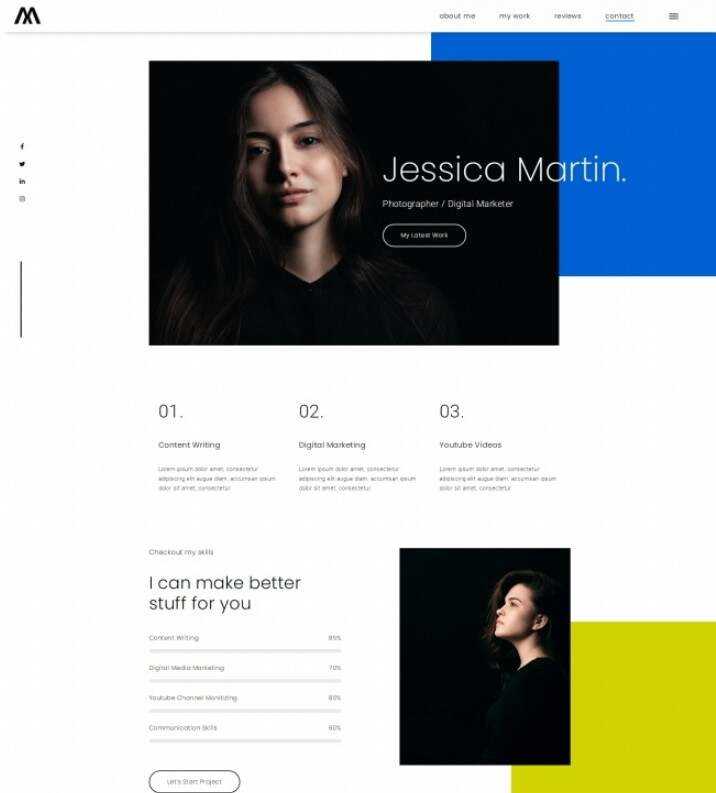 摄影师数字营销师简历网站html模板 - 创梦DreamCreation知识站