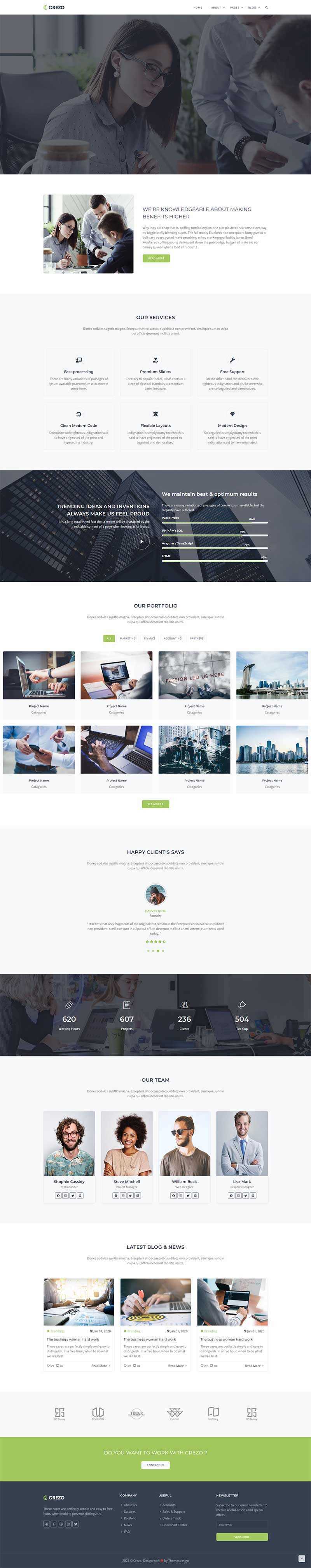 Bootstrap多用途的商业公司展示HTML5模板 - 创梦DreamCreation知识站