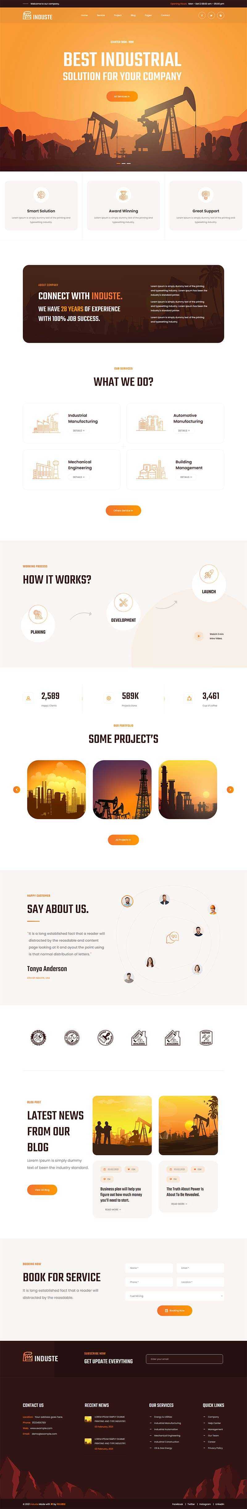 Bootstrap橙色多用途的工业生产企业网站html模板 - 创梦DreamCreation知识站