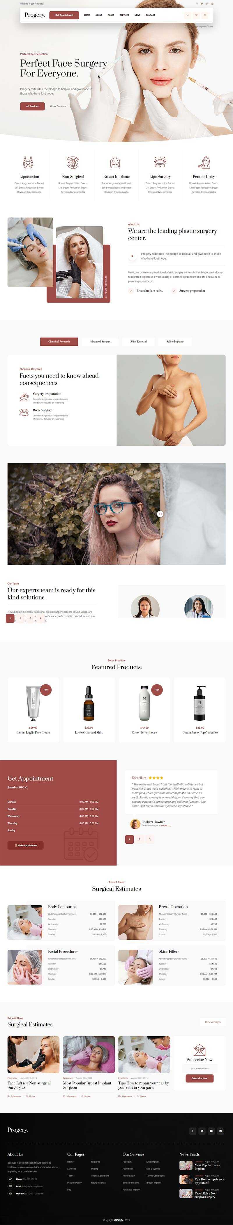 咖啡色整形美容外科医院主页html5模板 - 创梦DreamCreation知识站