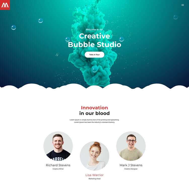 个性创意泡泡工作室html5模板 - 创梦DreamCreation知识站