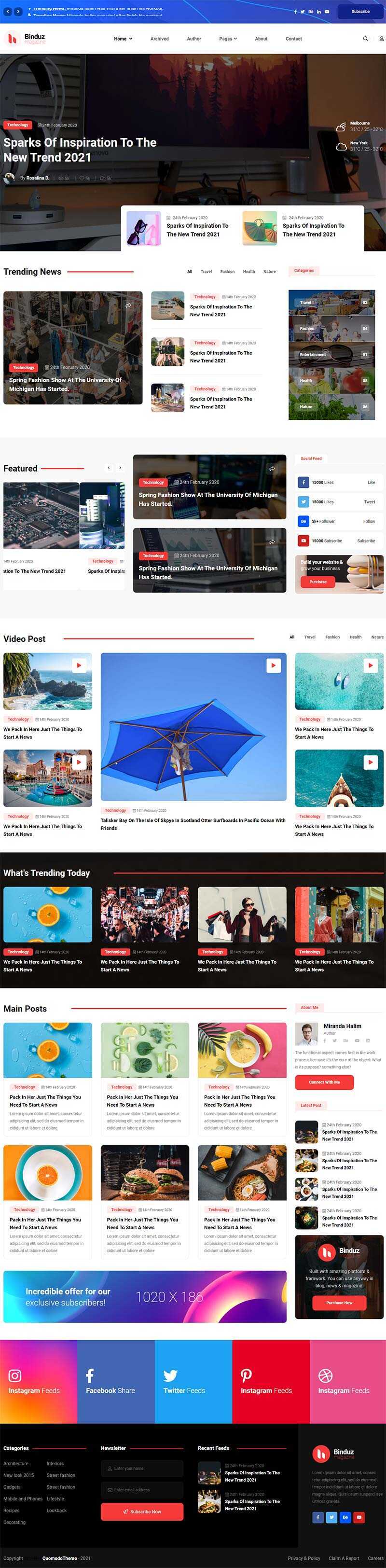 多用途响应式的行业资讯博客网页html模板 - 创梦DreamCreation知识站