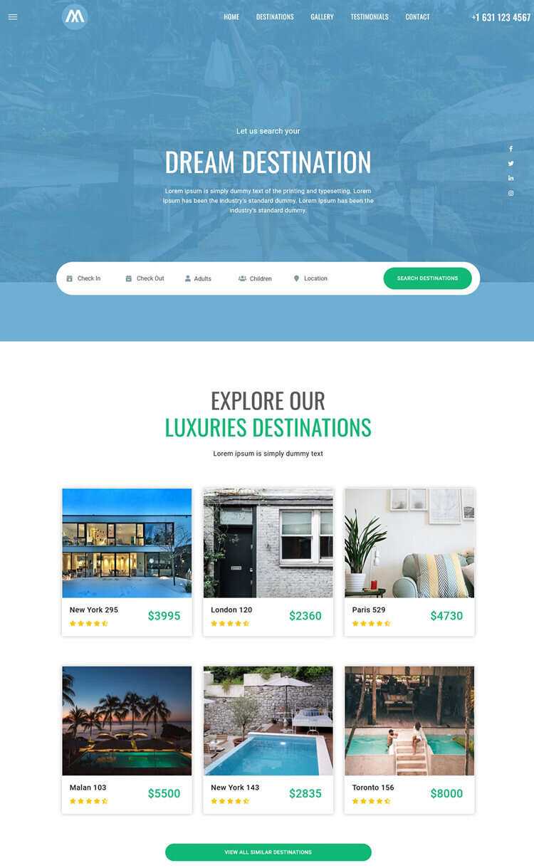 环球旅行酒店预定网站html5模板 - 创梦DreamCreation知识站