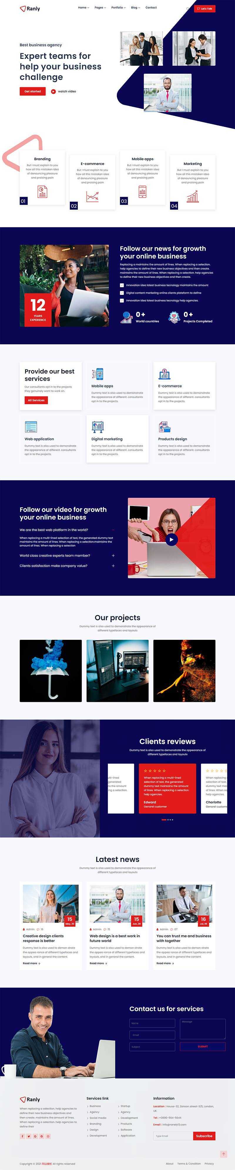 Bootstrap多用途的商业服务公司网站HTML模板 - 创梦DreamCreation知识站