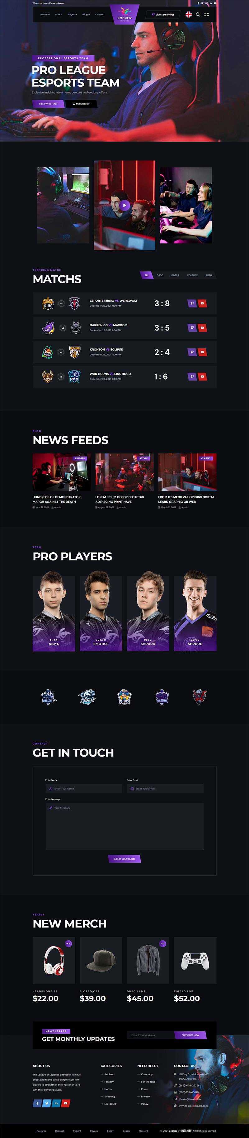 黑色响应式电子竞技游戏官网HTML模板 - 创梦DreamCreation知识站