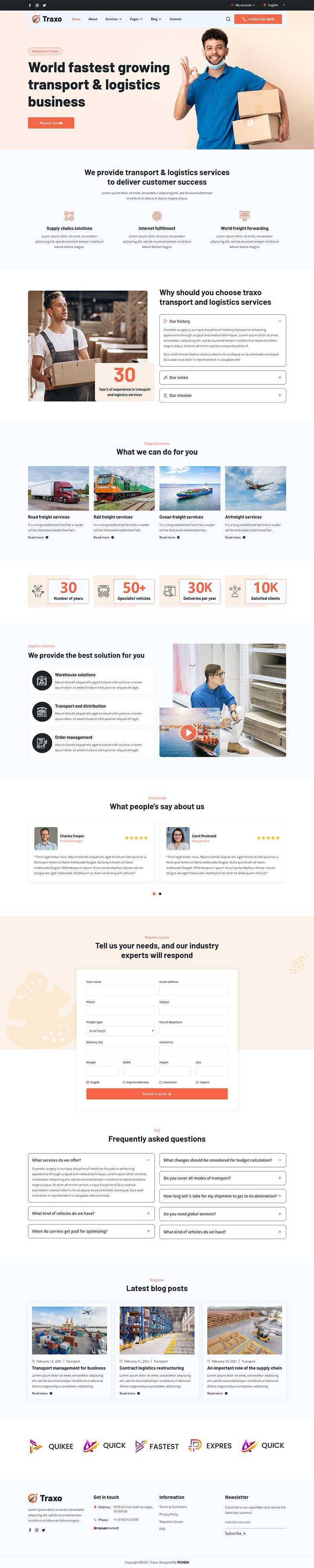 响应式多用途的物流快递公司HTML模板 - 创梦DreamCreation知识站