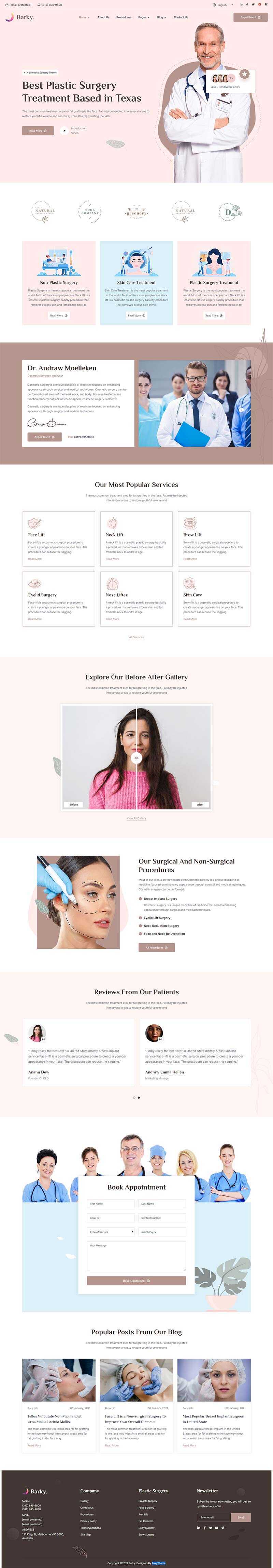 bootstrap粉红色美容整形医院官网HTML模板 - 创梦DreamCreation知识站