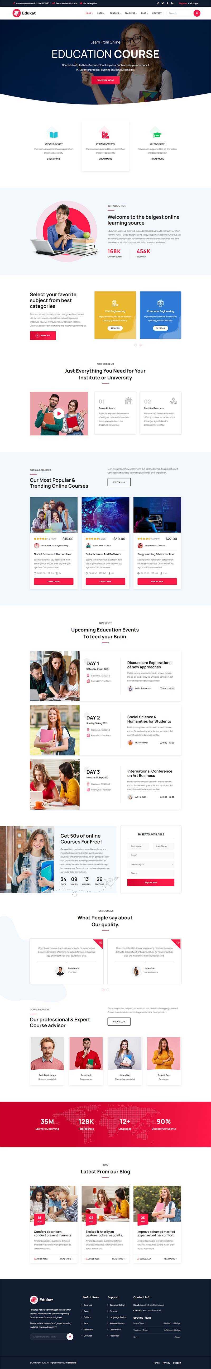 响应式教育课程培训学习类官网html模板 - 创梦DreamCreation知识站