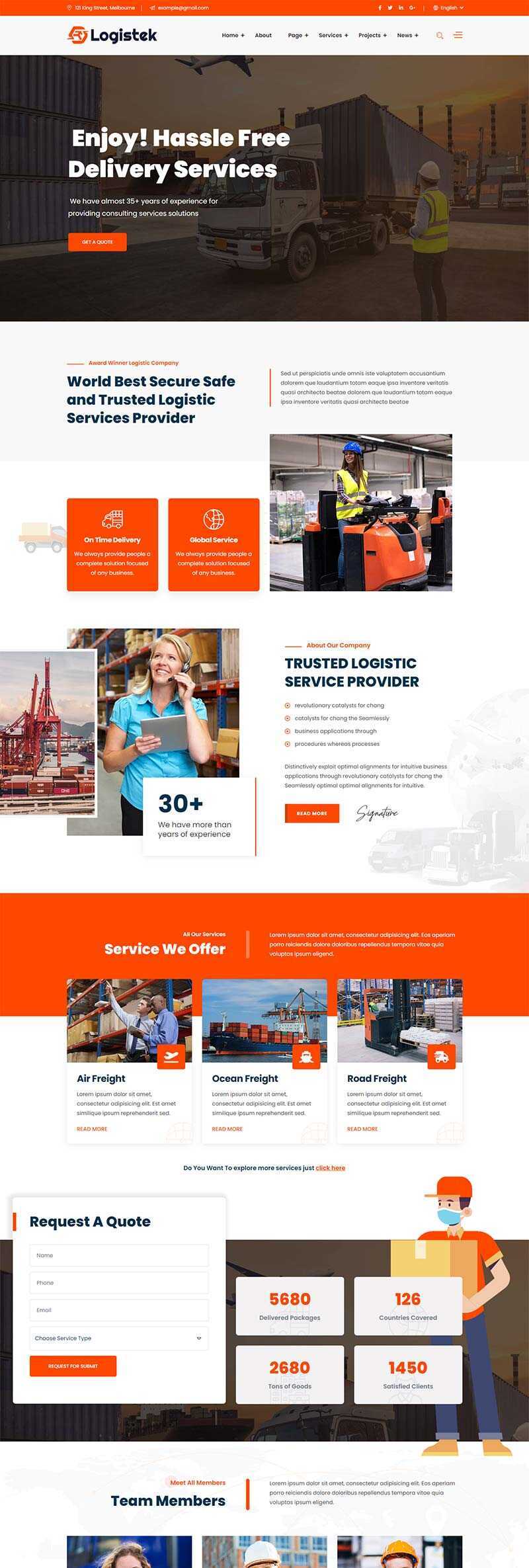 响应式物流运输快递企业网站html模板 - 创梦DreamCreation知识站