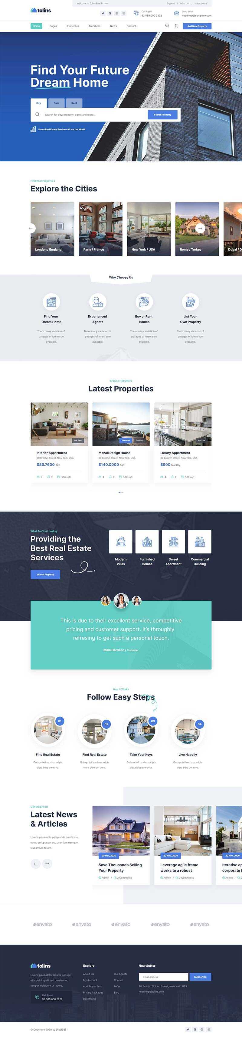 bootstrap二手房房地产业务销售网站HTML模板 - 创梦DreamCreation知识站