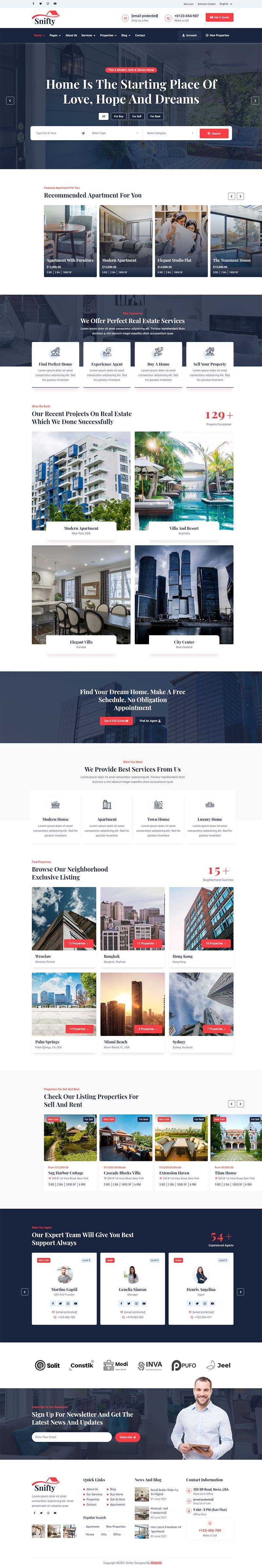 bootstrap5深蓝色房地产信息资讯平台HTML5模板 - 创梦DreamCreation知识站