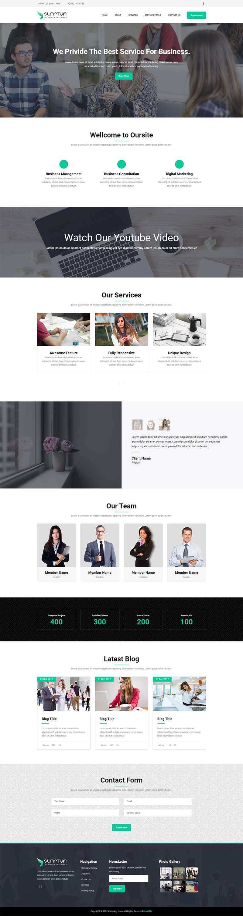 宽屏大气的企业官网网站模板 HTML模板 - 创梦DreamCreation知识站