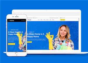 宽屏家政清洁业务预约响应式网页模板下载 - 创梦DreamCreation知识站