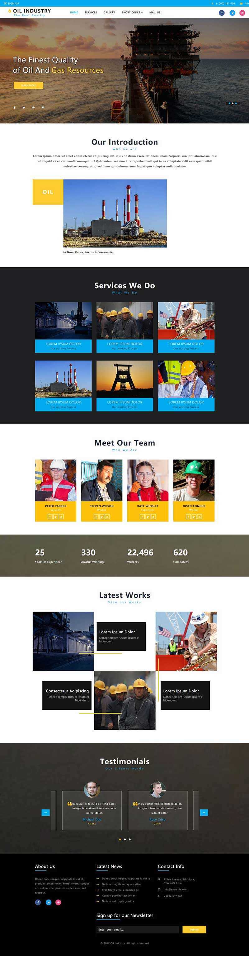 bootstrap石油开采工业类企业网站html模板 - 创梦DreamCreation知识站