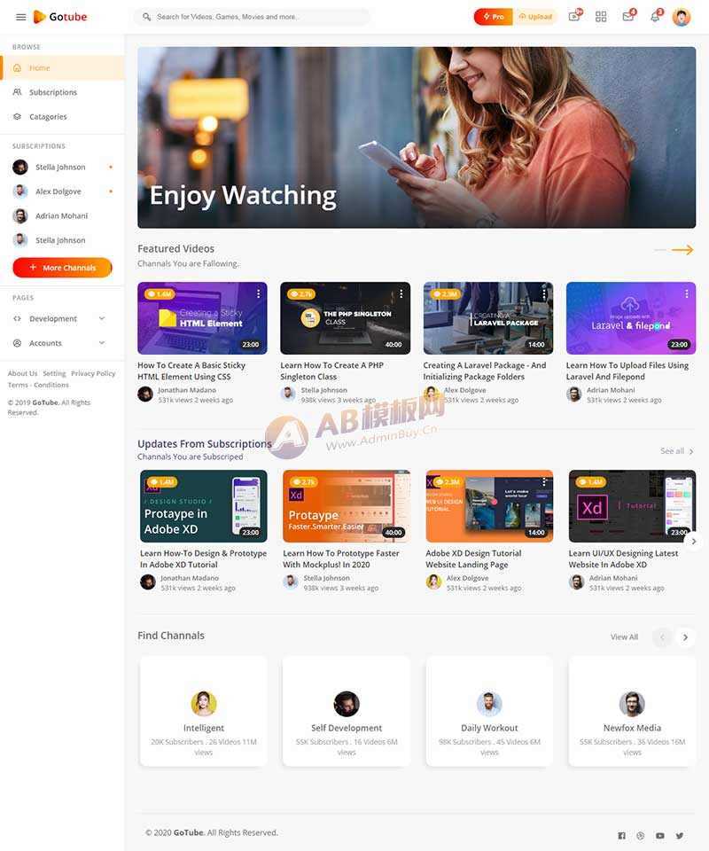 响应式网络视频共享平台网站HTML模板 - 创梦DreamCreation知识站