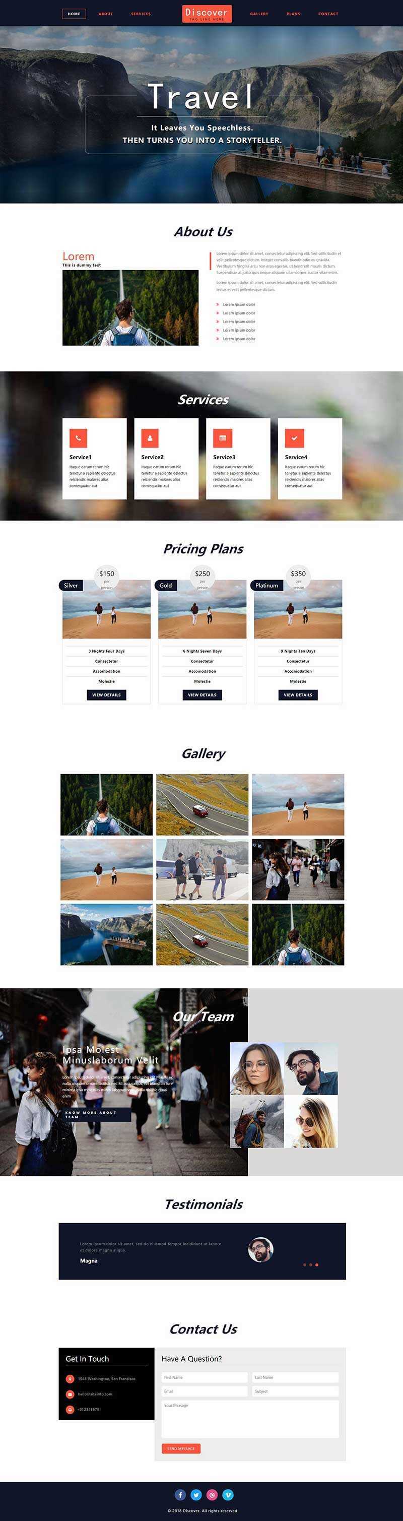 大气宽屏展示型旅游网页html模板 - 创梦DreamCreation知识站