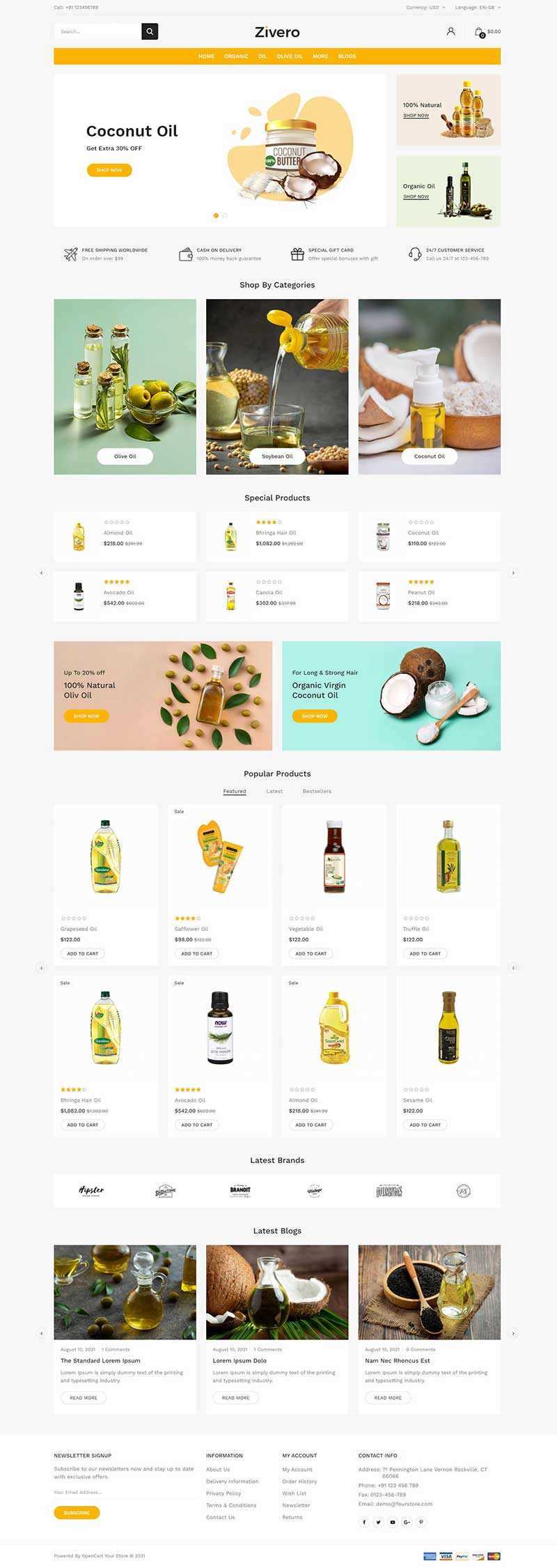 清爽风格食用油网上商城html模板 - 创梦DreamCreation知识站