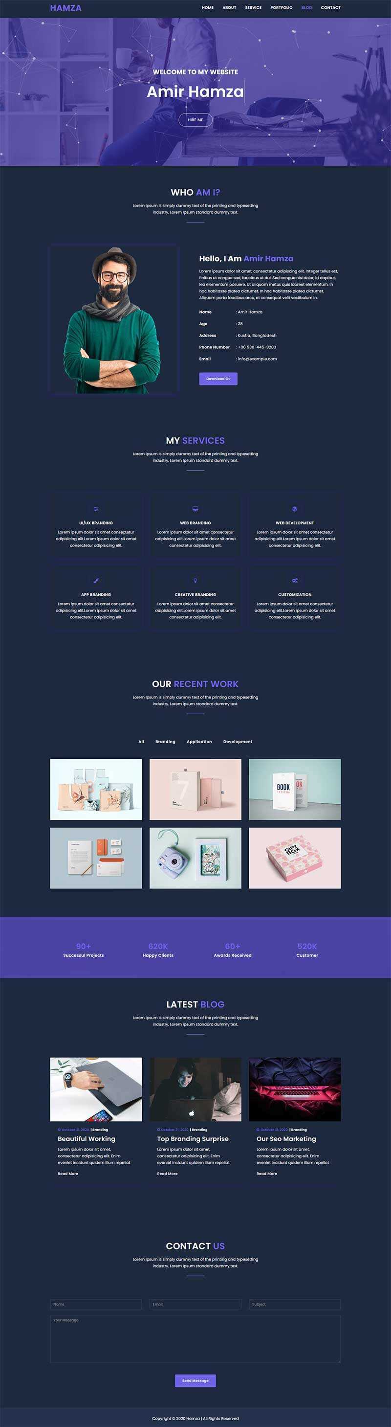 炫酷全屏个人作品集展示网页html模板 - 创梦DreamCreation知识站