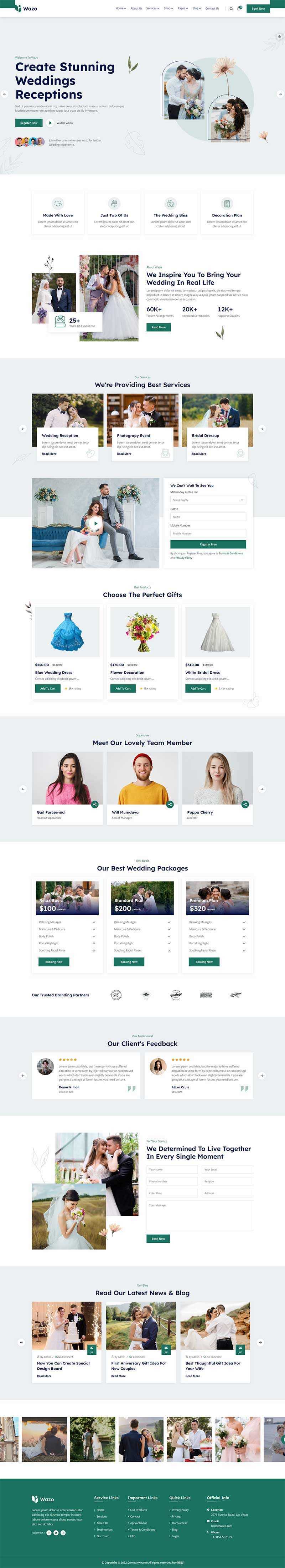 婚礼婚庆婚纱摄影服务网站html模板 - 创梦DreamCreation知识站