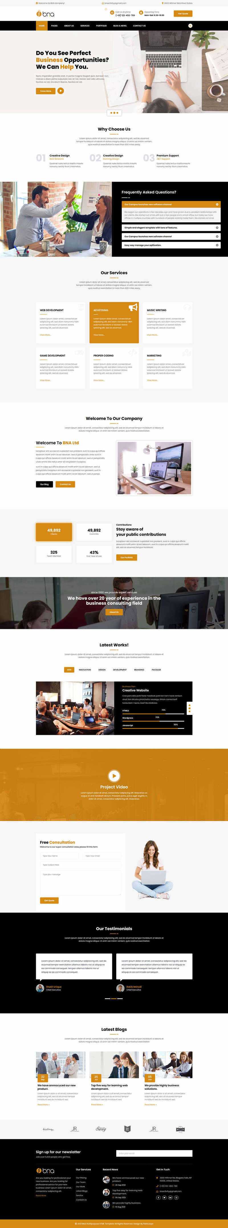 Bootstrap多用途响应式商务企业展示html模板 - 创梦DreamCreation知识站