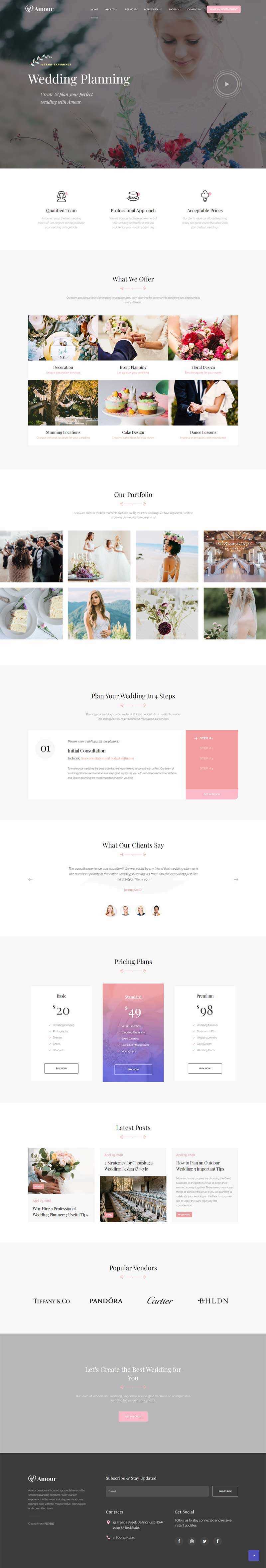 粉色简约的婚庆婚礼策划网站html模板 - 创梦DreamCreation知识站