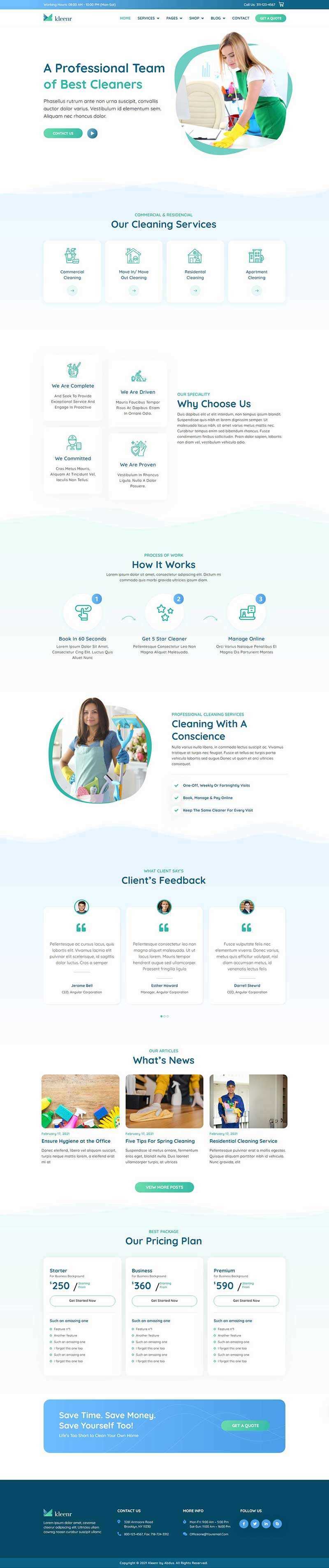 绿色清爽的家政清洁服务公司网站html模板 - 创梦DreamCreation知识站