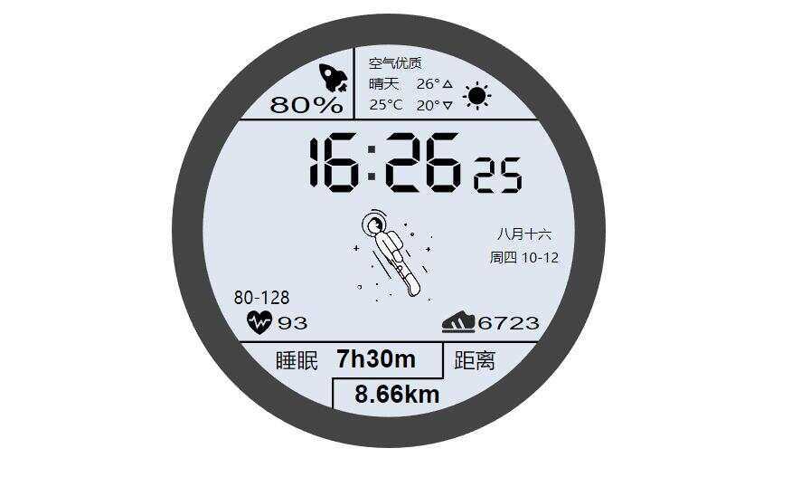 华为太空人表盘GT2HTML源码 - 创梦DreamCreation知识站