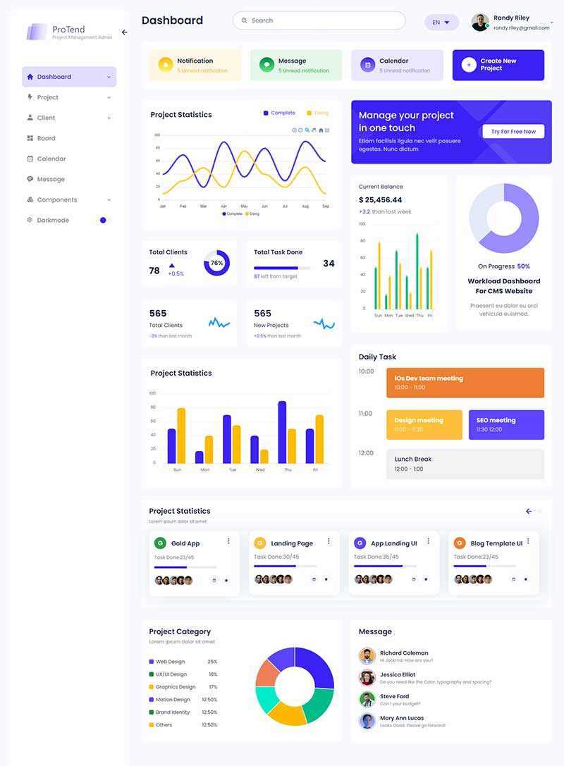 简约的项目管理后台管理HTML模板 - 创梦DreamCreation知识站