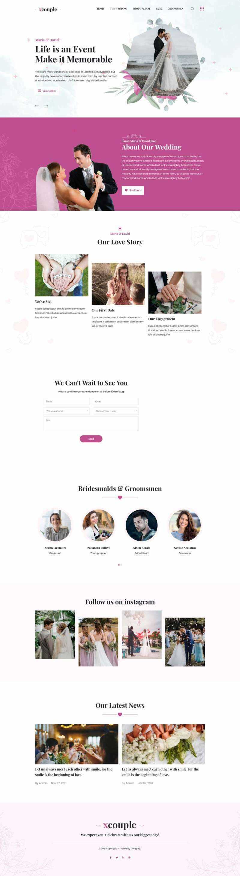 婚礼图片相册展示HTML模板 - 创梦DreamCreation知识站