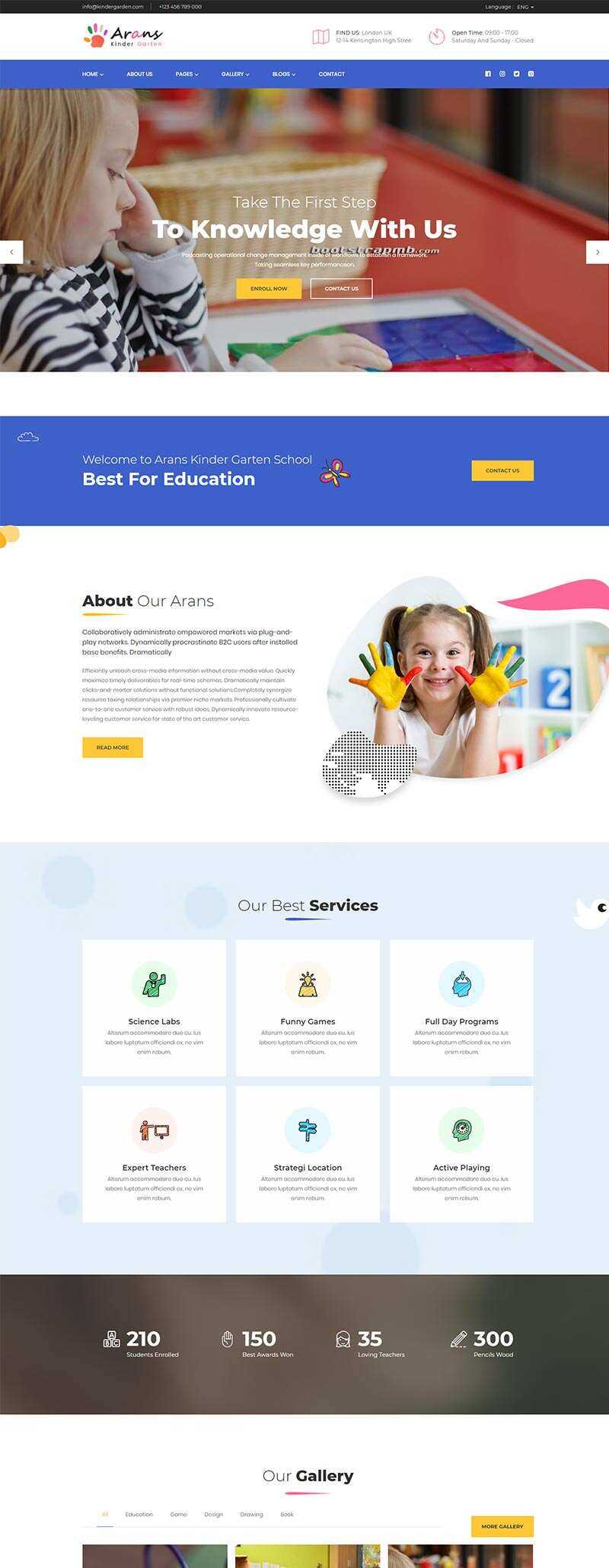 Bootstrap响应式幼儿园早教中心网站html模板 - 创梦DreamCreation知识站