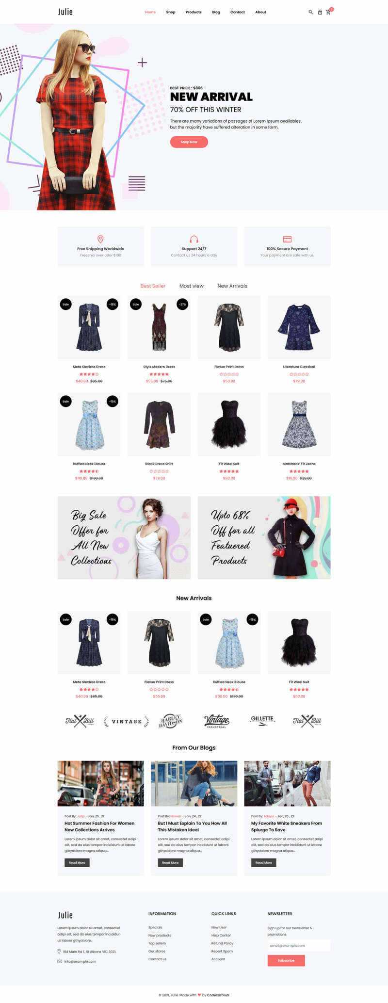 bootstrap简洁的时尚女装电商html模板 - 创梦DreamCreation知识站