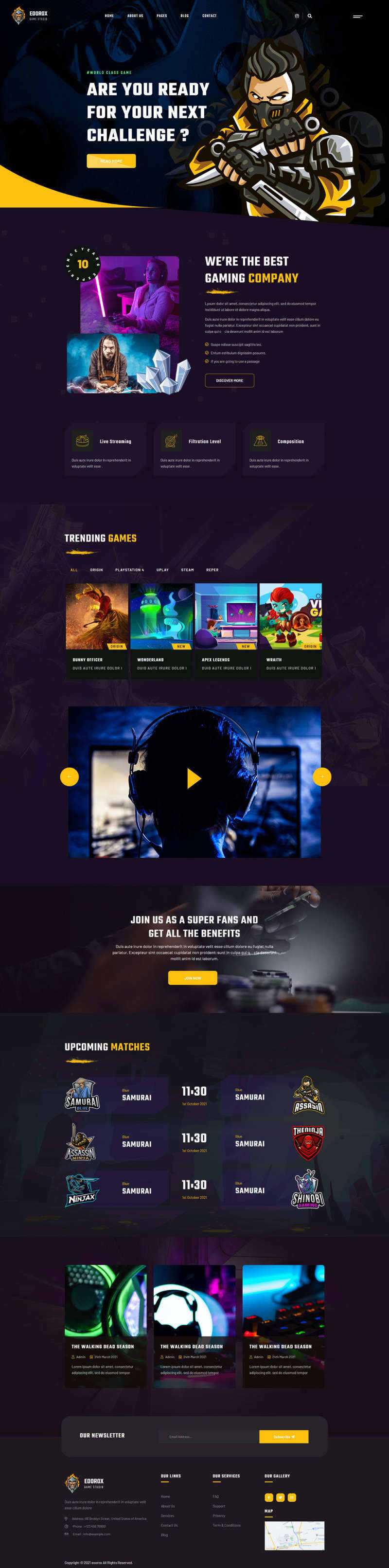 电子竞技游戏行业html5网站模板 - 创梦DreamCreation知识站