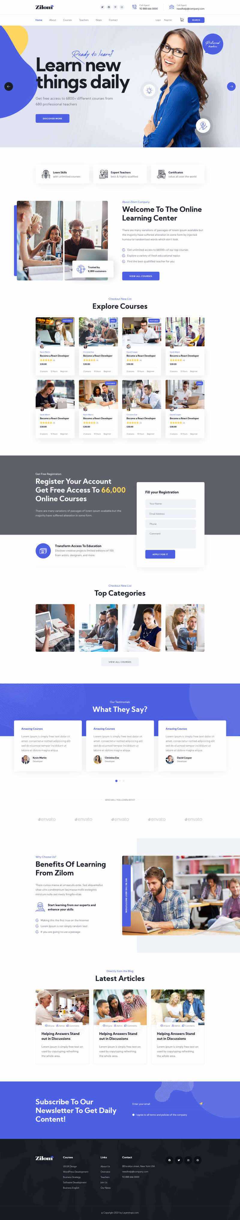 bootstrap在线教育学习官网HTML模板 - 创梦DreamCreation知识站