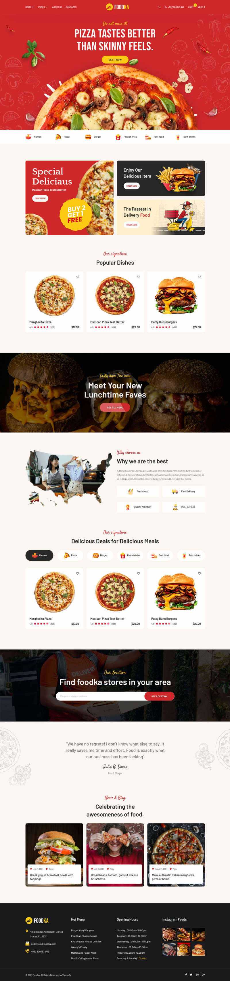 bootstrap响应式披萨店铺外卖配送HTML模板 - 创梦DreamCreation知识站