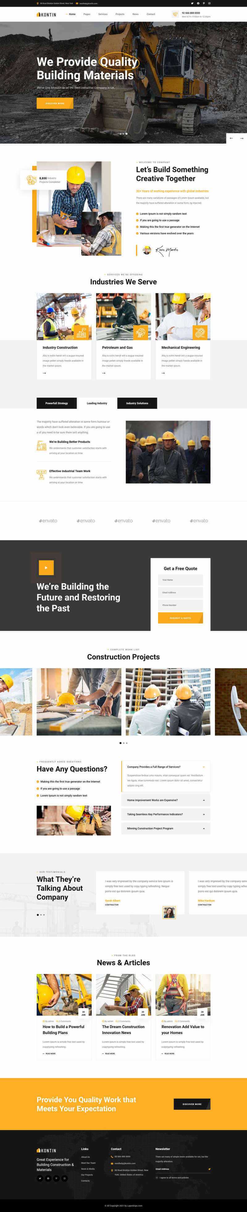 响应式工业、工厂和建筑业务公司网站html模板 - 创梦DreamCreation知识站
