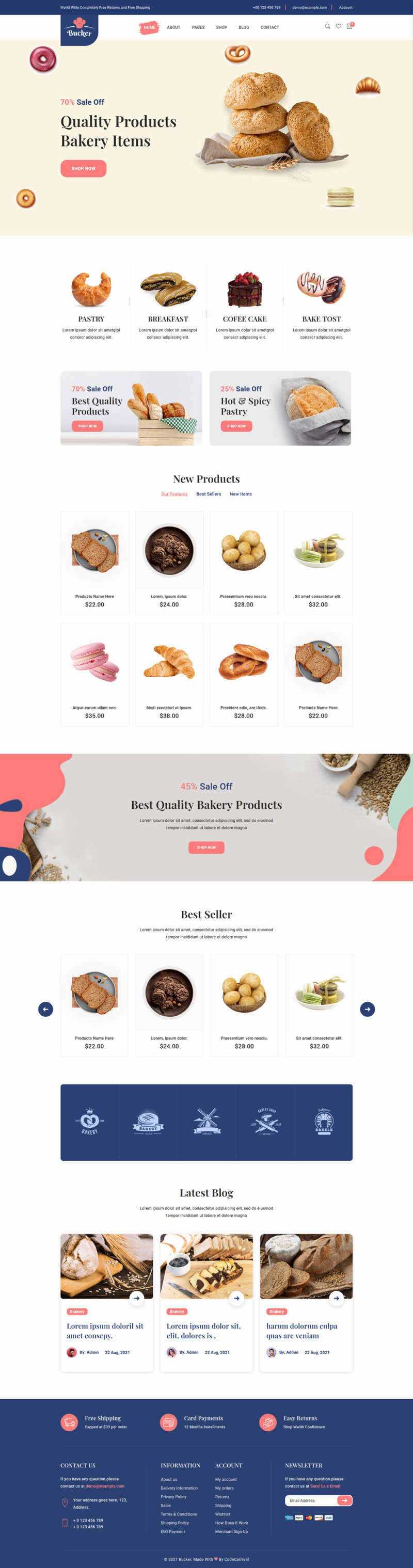 Bootstrap5甜品面包店铺HTML电商模板 - 创梦DreamCreation知识站