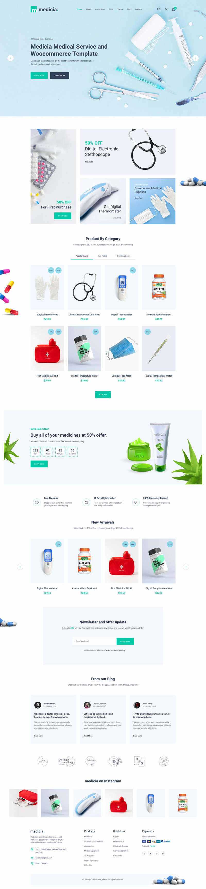 Bootstrap4医疗保健用品电子商务HTML5模板 - 创梦DreamCreation知识站